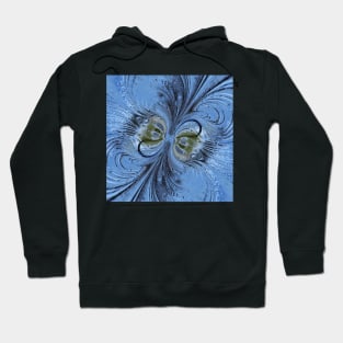CYCLONE DESİGN OF SHADES OF SKY BLUE. A textured floral fantasy pattern and design Hoodie